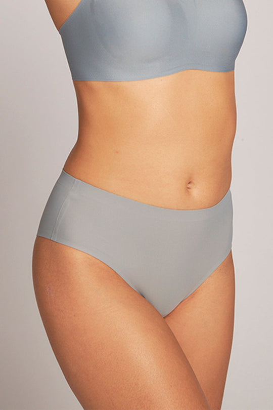 柔亮・美型高腰半包臀三角褲|灰藍