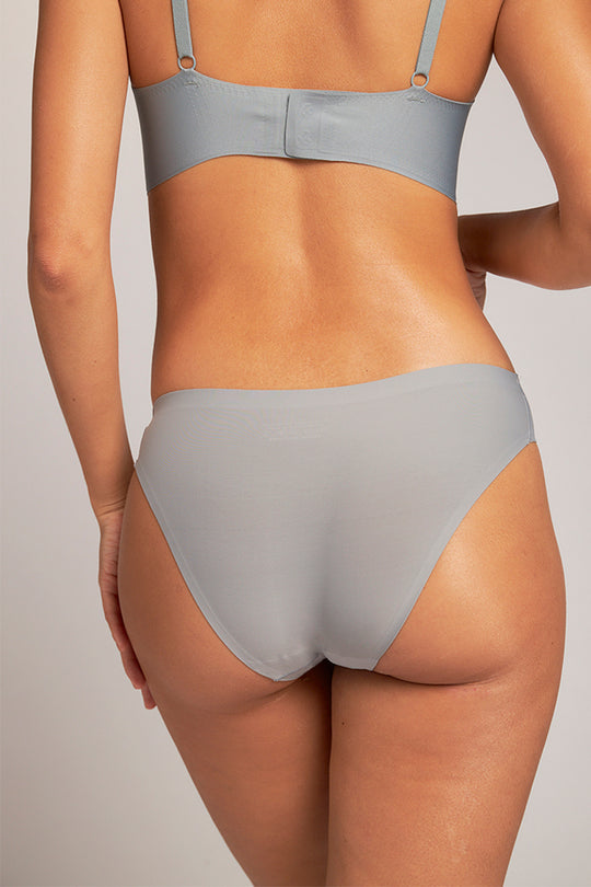 柔亮・美型低腰半包臀三角褲|灰藍