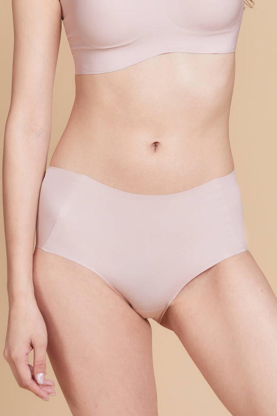 無痕・高腰包臀內褲 日常款|藕粉