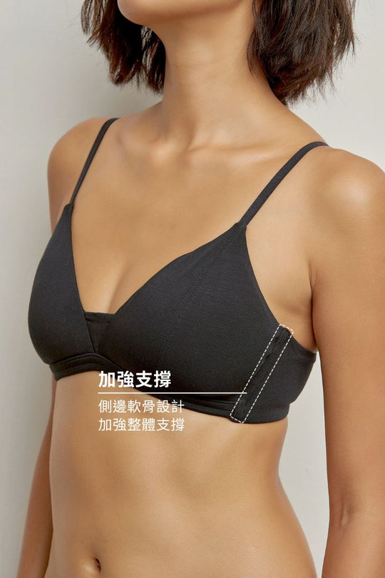 柔韌・天絲莫代爾三角杯｜黑色