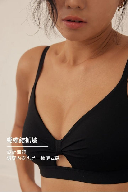 柔韌・蝴蝶簍空 3/4 杯｜瑪瑙黑