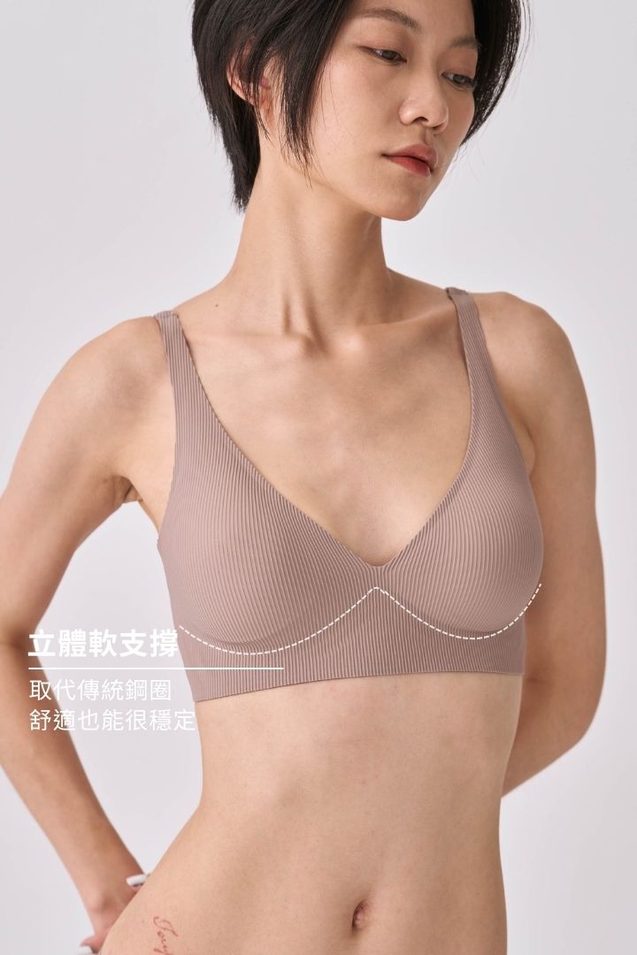 柔亮・螺紋軟支撐三角杯｜藕咖