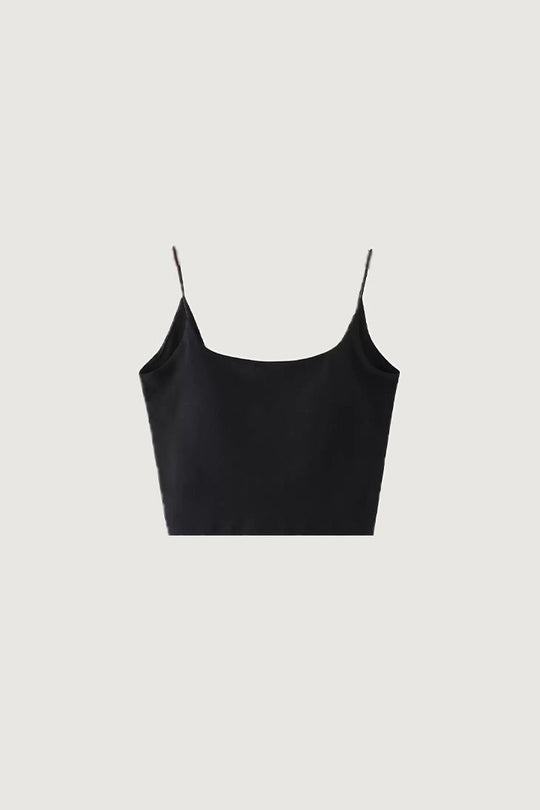 細肩挖背長版 Bra Top｜黑
