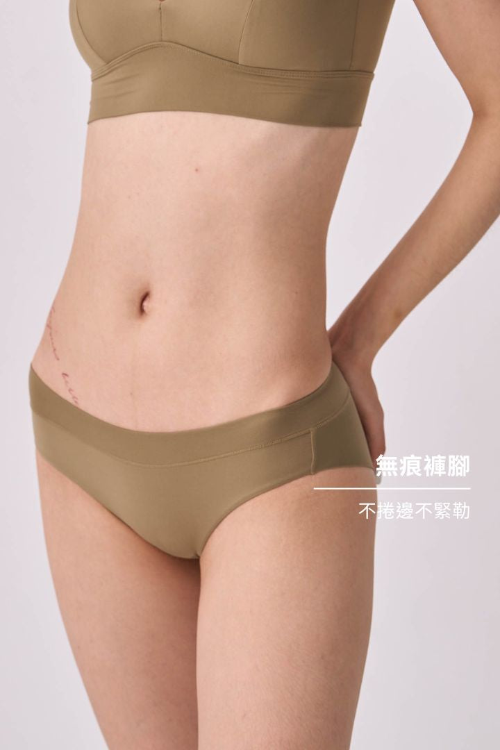 柔韌・中腰透氣寬腰圍內褲 3 件組 ｜瑪瑙黑+岩石棕+冷橄欖