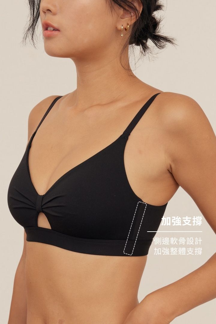 柔韌・蝴蝶簍空 3/4 杯｜瑪瑙黑