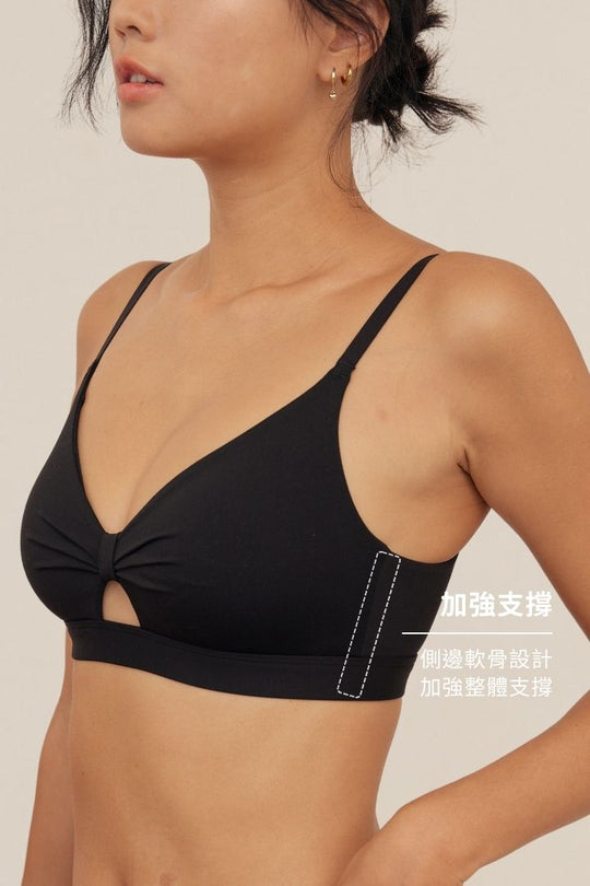 柔韌・蝴蝶簍空 3/4 杯｜瑪瑙黑