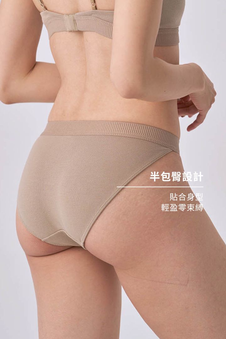 柔韌・螺紋比基尼三角杯 成套｜卡其綠