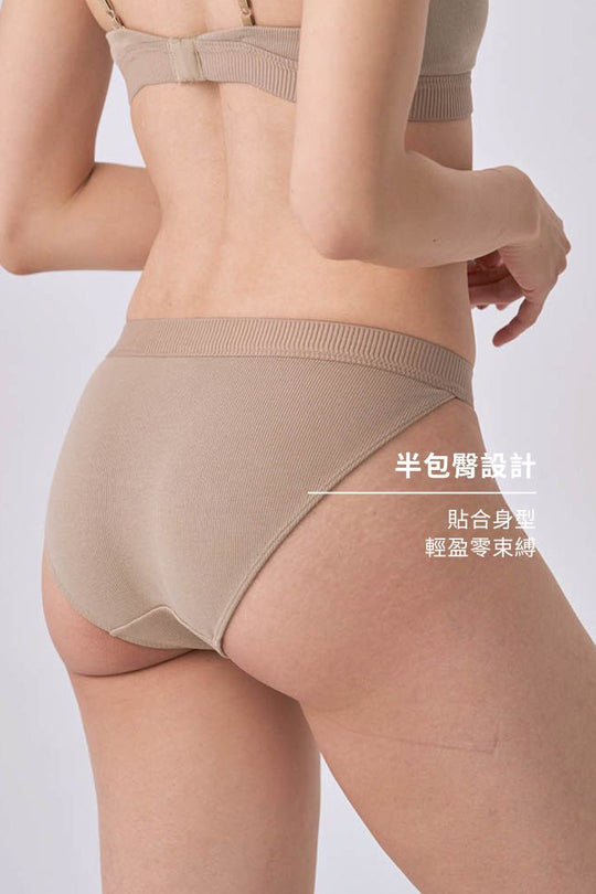 柔韌・螺紋比基尼三角杯 成套｜卡其綠