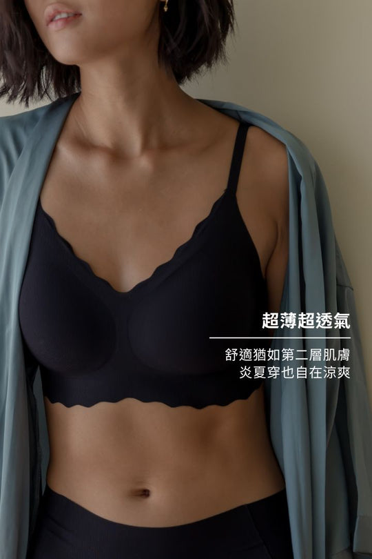 無痕・自由尺碼細肩 超薄款｜黑色