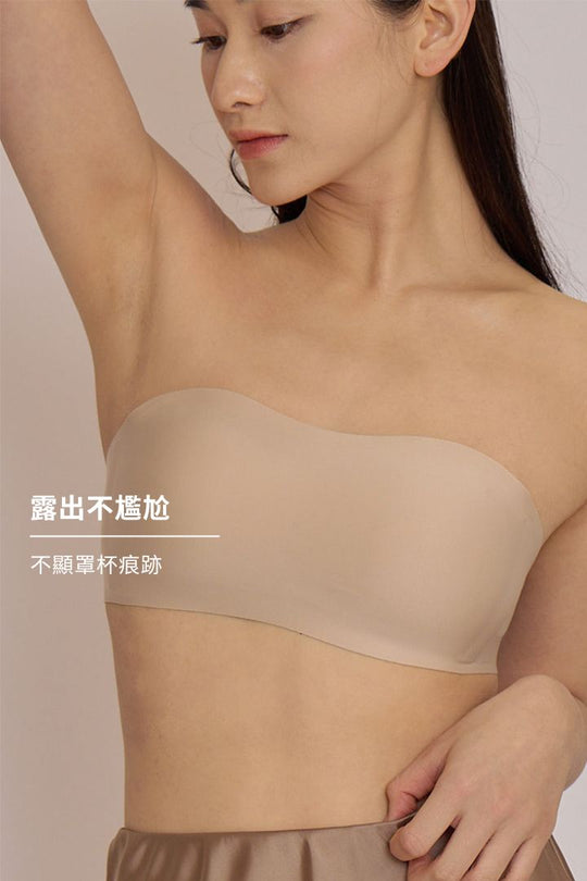 柔亮・雙層強支撐平口內衣｜膚色