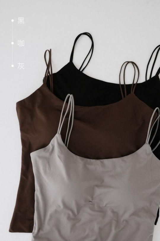 慕斯雙肩帶 Bra Top 長版 / 短版 穿搭