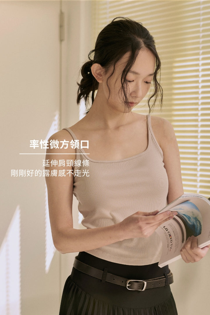 極簡挖背 Bra Top｜燕麥