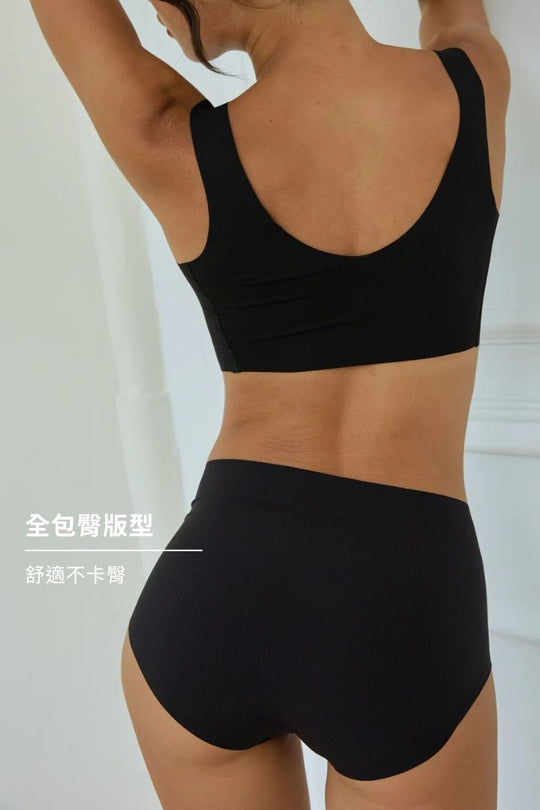 無痕・高腰包臀內褲 超薄款｜黑