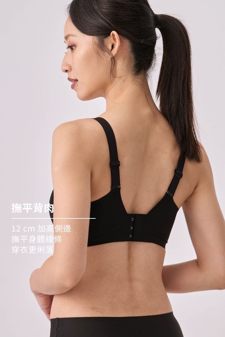 柔亮・輕紗支撐3/4杯｜黑色