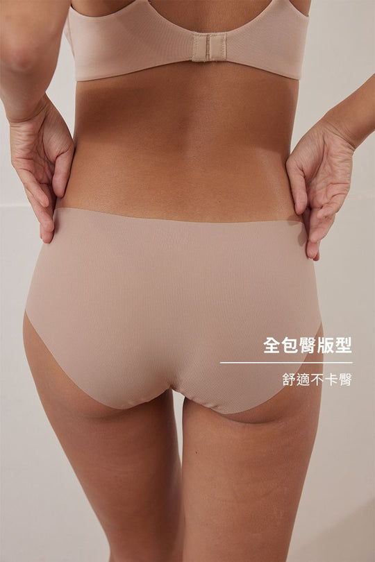 無痕・直紋裸色面膜內褲 6 件組