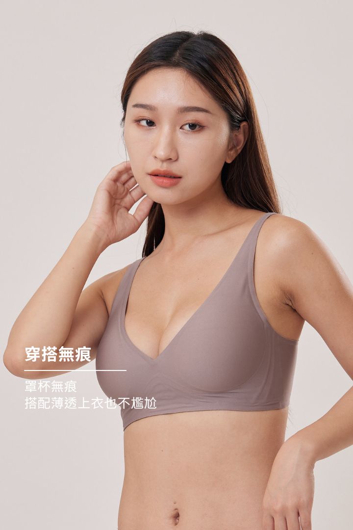 柔亮・軟支撐美胸三角杯 成套｜純黑