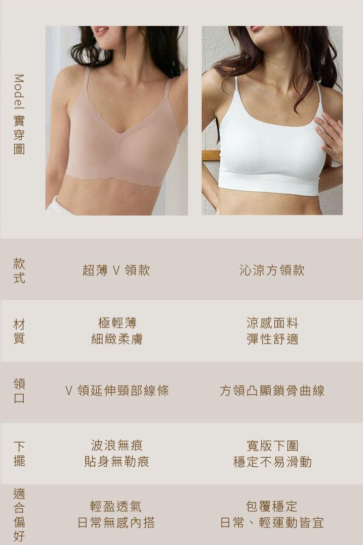無痕・零感內衣超薄 V 領款｜淺膚