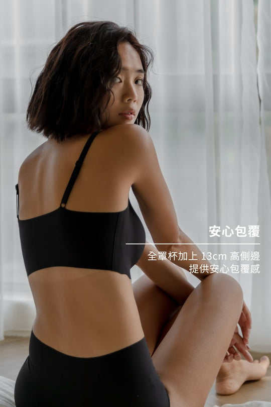 無痕・自由尺碼細肩 超薄款｜黑色