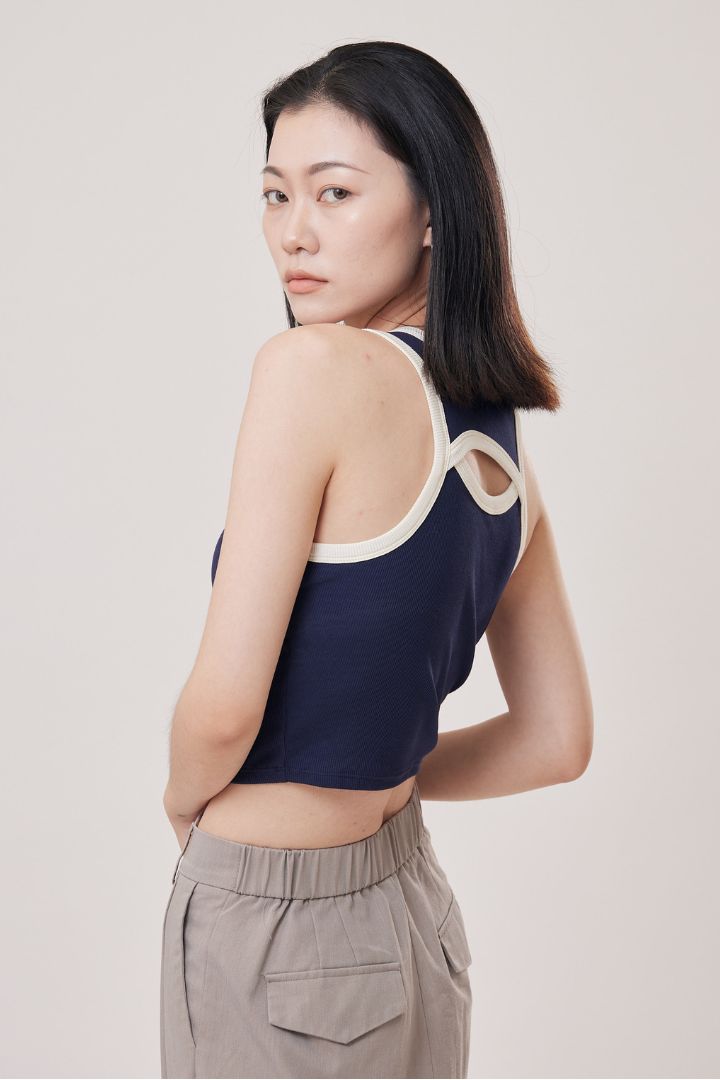 柔韌・削肩美背 BraTop｜深海藍