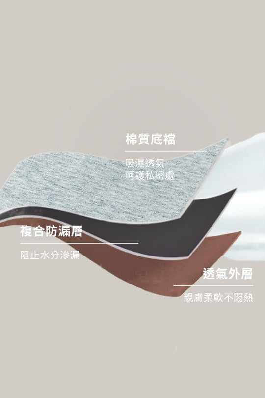 柔亮・中高腰包臀生理褲 3 件組｜黑＋棕＋奶茶