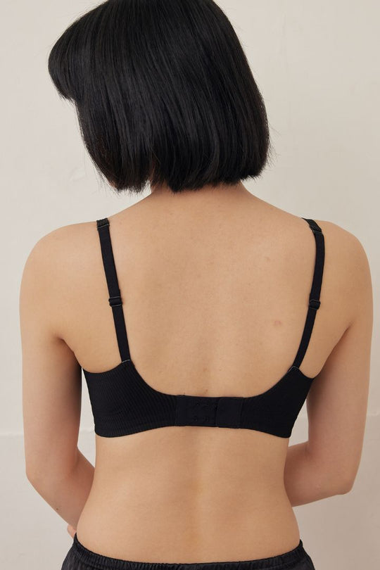 柔亮・立體螺紋三角杯｜純黑