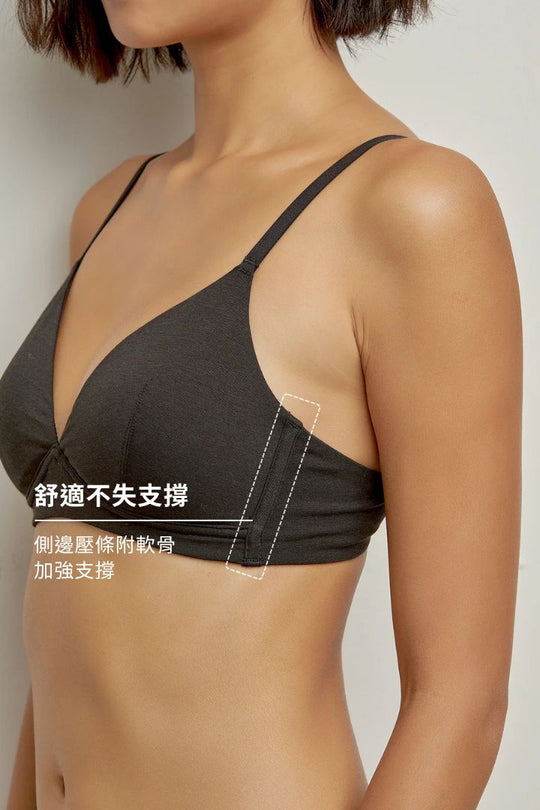 柔韌・莫代爾薄襯三角杯｜純黑