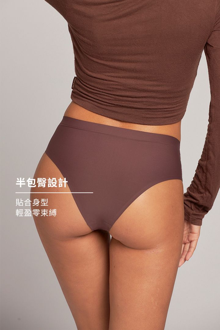 柔亮・美型高腰半包臀三角褲 5 件組｜白皙膚+小麥膚+玄黑+亞灰+檀棕