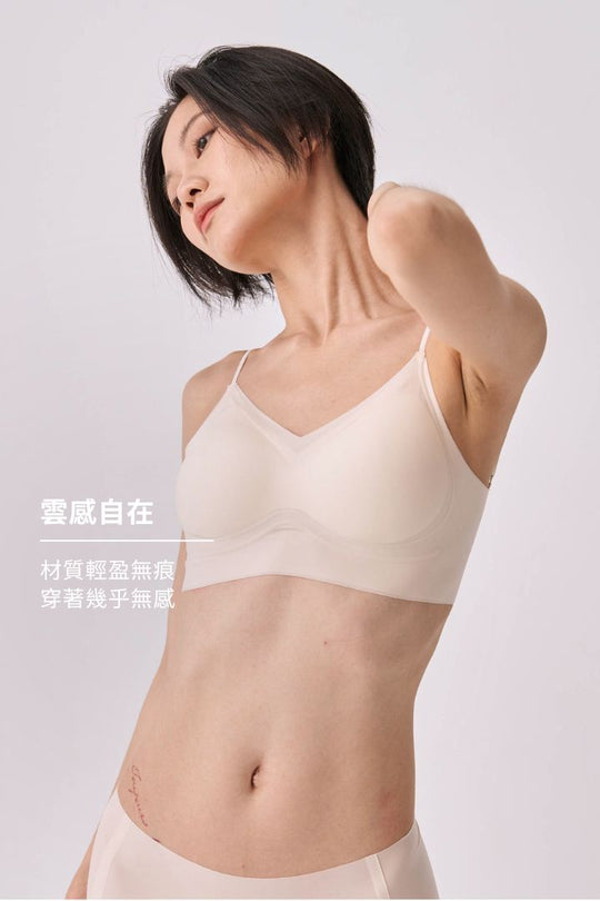 無痕 · 雲感一字美背內衣｜裸米