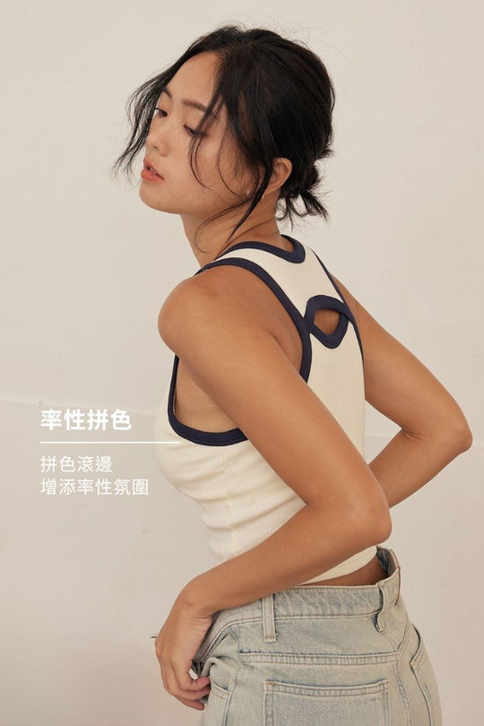 柔韌・削肩美背 BraTop｜象牙白