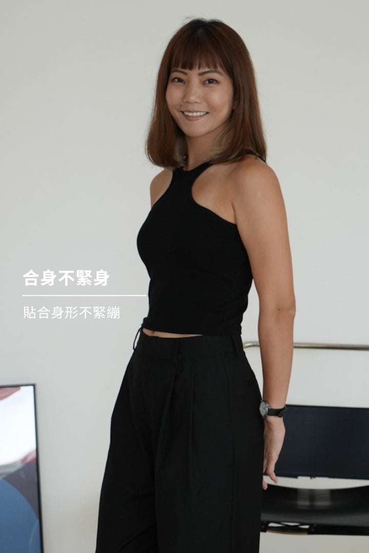繞頸美肩 Bra Top｜黑
