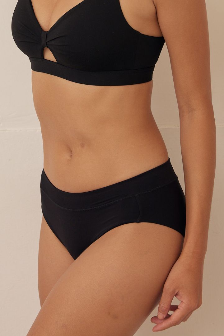 柔韌・中腰透氣寬腰圍內褲｜晨霧藍