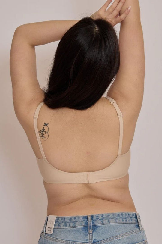 柔亮・軟支撐美胸三角杯｜米膚