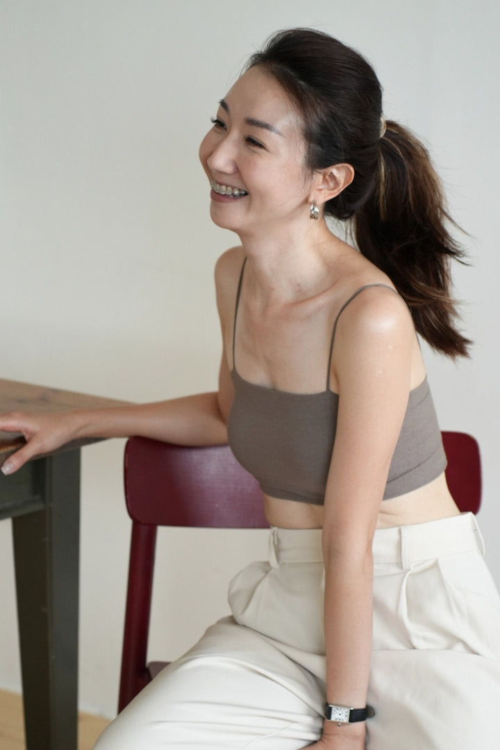 水洗感平口美背 Bra Top｜摩卡