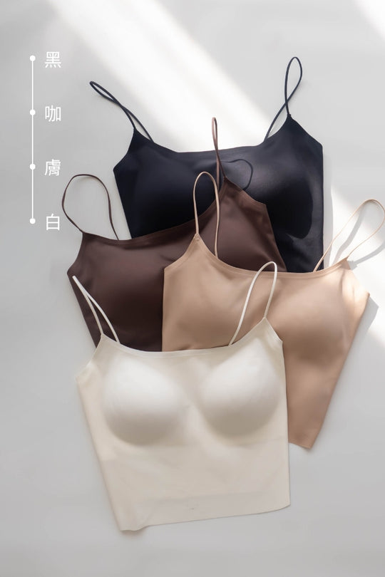 (預購) 無痕・經典裸肌細肩 Bra Top｜咖