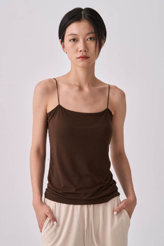 慕斯絨超細吊帶BraTop｜榛果棕