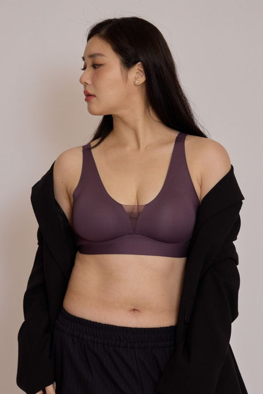 柔亮・輕紗支撐3/4杯｜深紫