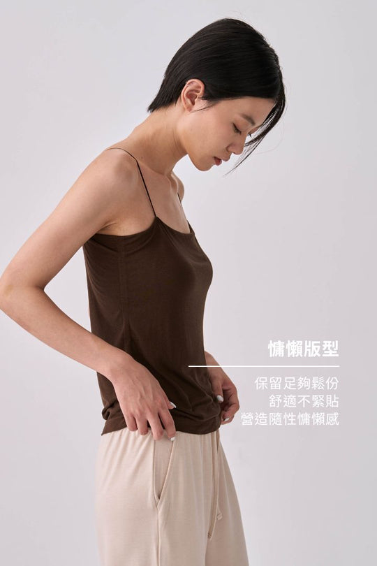 慕斯絨超細吊帶BraTop｜榛果棕