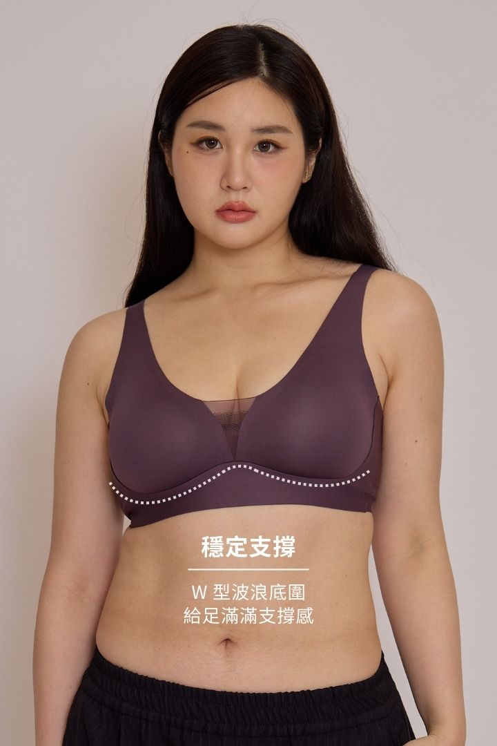 柔亮・輕紗支撐3/4杯｜深紫