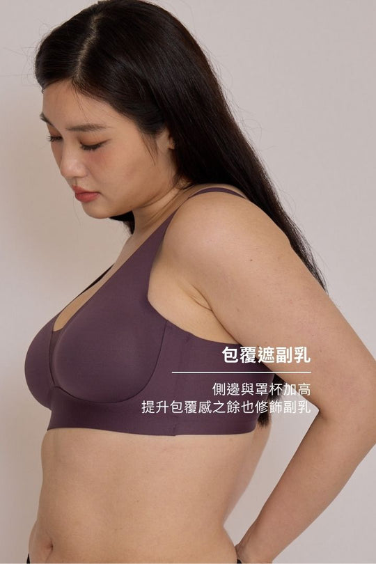 柔亮・輕紗支撐3/4杯｜深紫