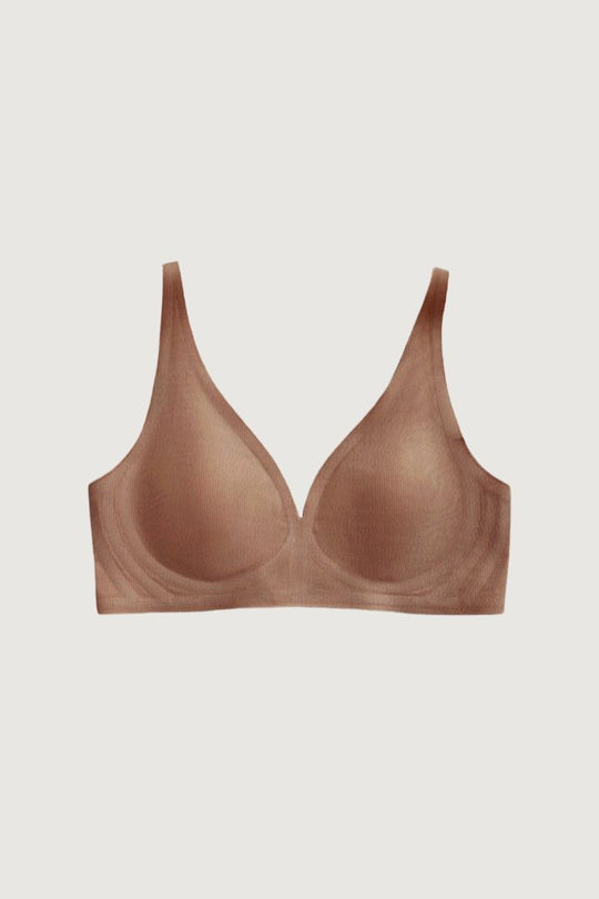 柔韌・舒芙蕾Ｖ領薄襯三角杯｜焦糖奶