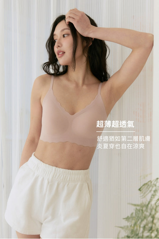 無痕・自由尺碼細肩 超薄款｜淺粉