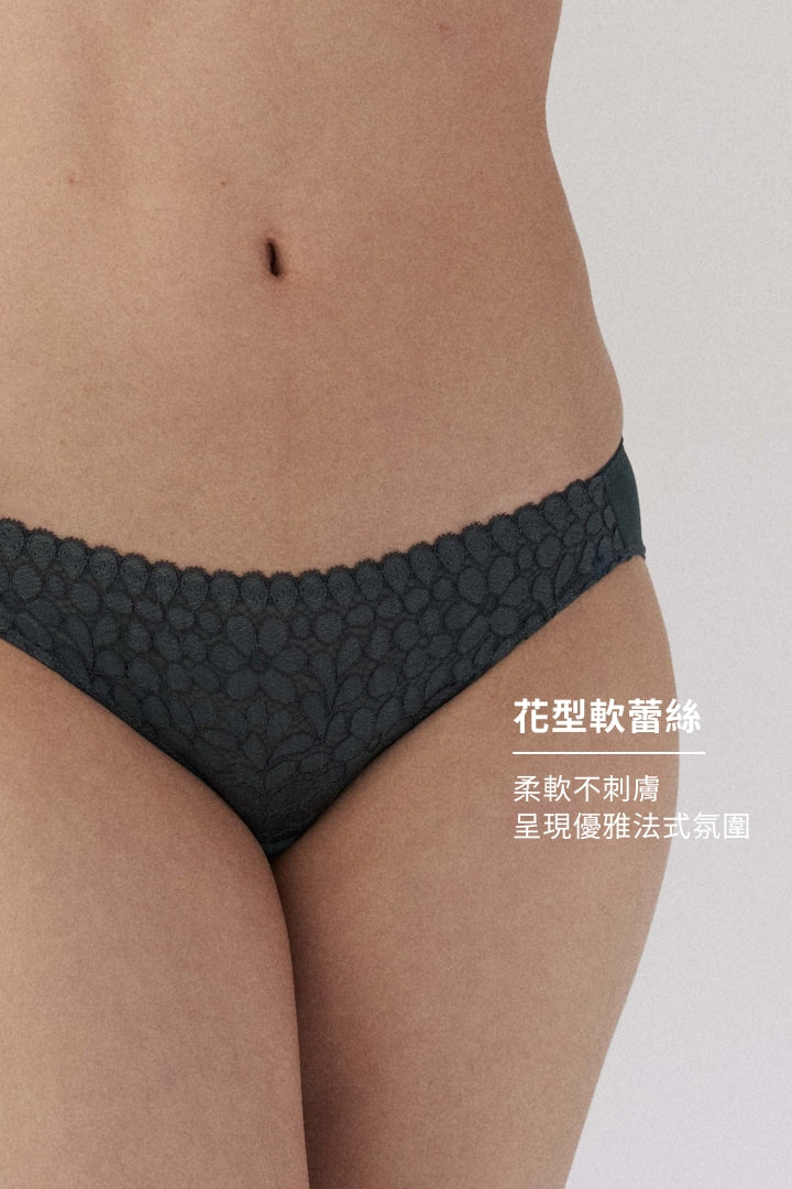 柔絲・軟蕾絲三角褲｜千歲綠