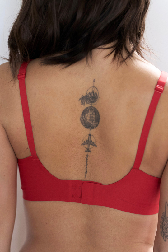 柔亮・軟支撐美胸三角杯｜紅