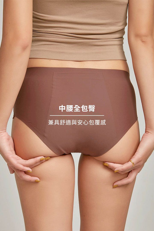 柔亮・中高腰包臀生理褲 3 件組｜黑＋棕＋奶茶