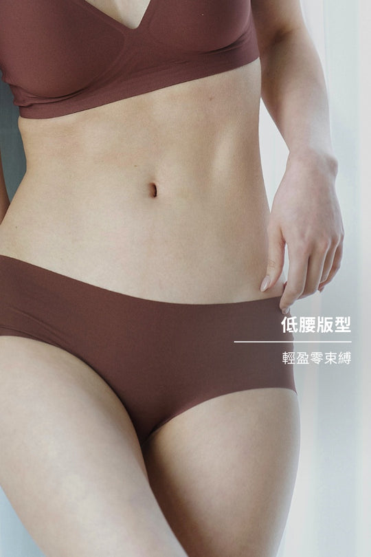 柔亮・軟支撐美胸三角杯 成套｜棕色