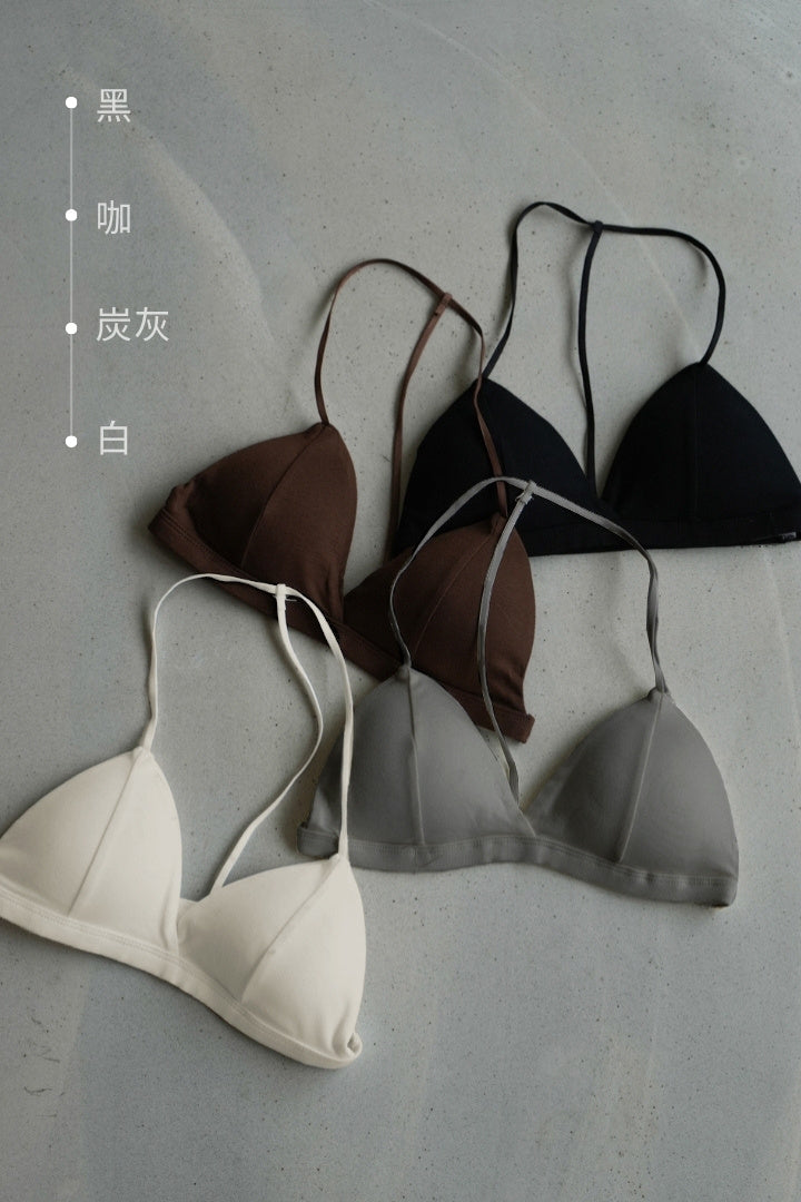 柔韌・無背鉤 T 型美背三角杯｜白