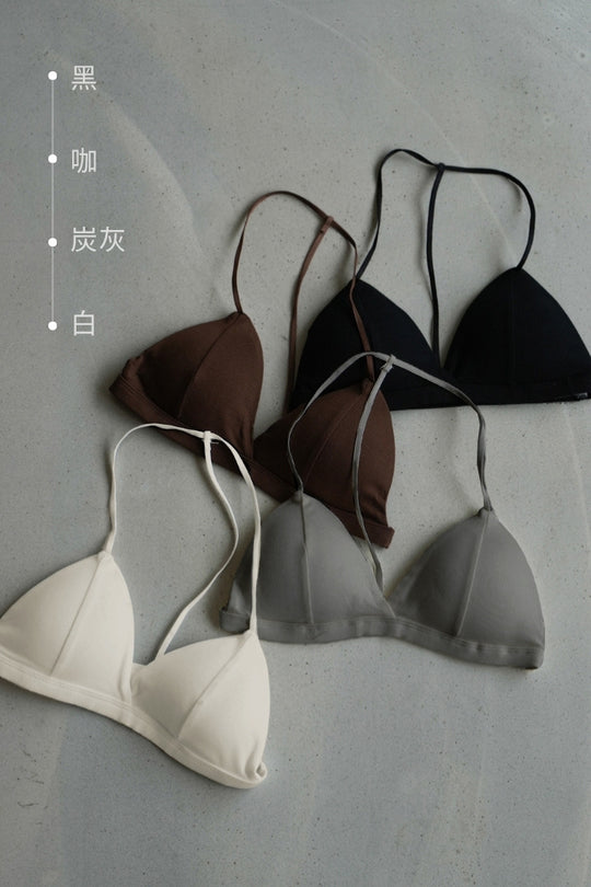 柔韌・無背鉤 T 型美背三角杯｜白