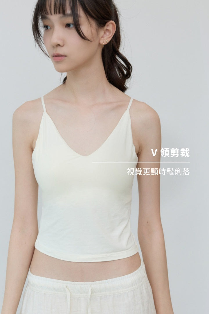 慕斯 V 領 Bra Top｜白