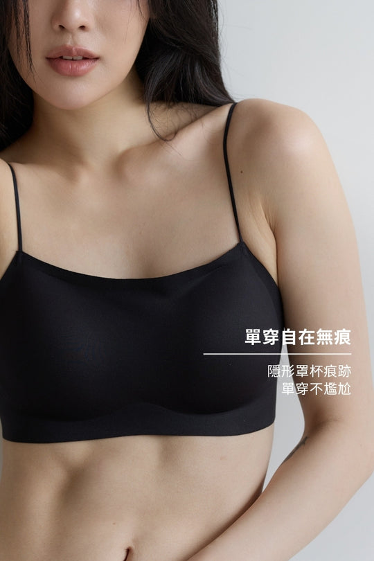 (預購) 無痕・經典裸肌雙帶低背內衣｜黑