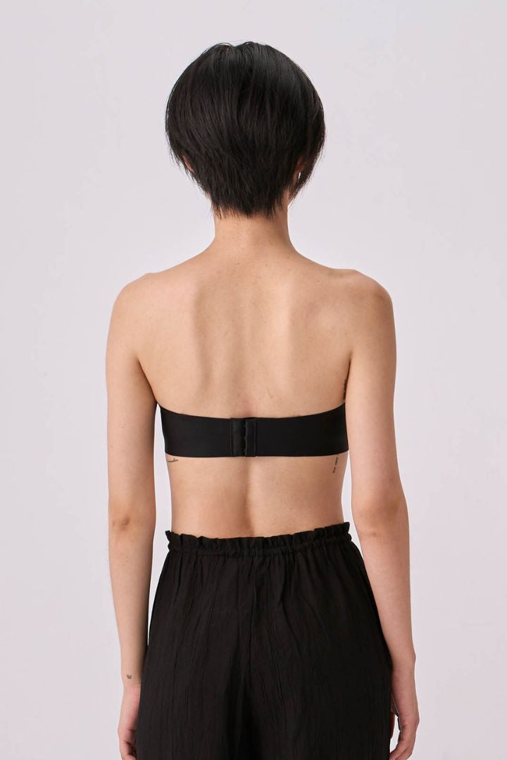 柔亮・雙層強支撐平口內衣｜黑色